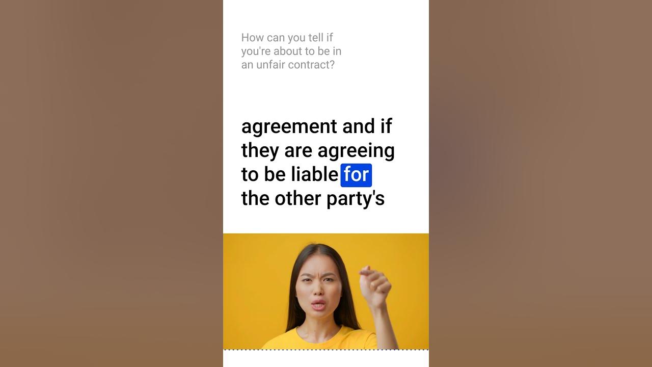 How can you tell if you’re about to be in an unfair contract?